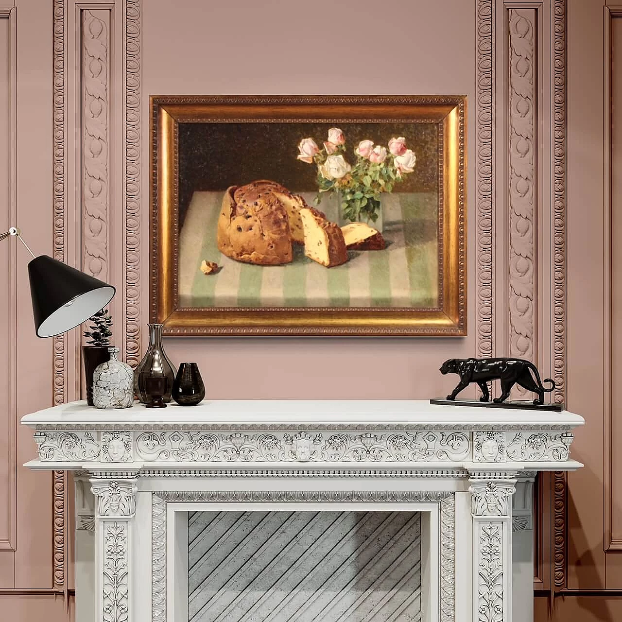 Tavolo con fiori e panettone, olio su cartone, 1934 15