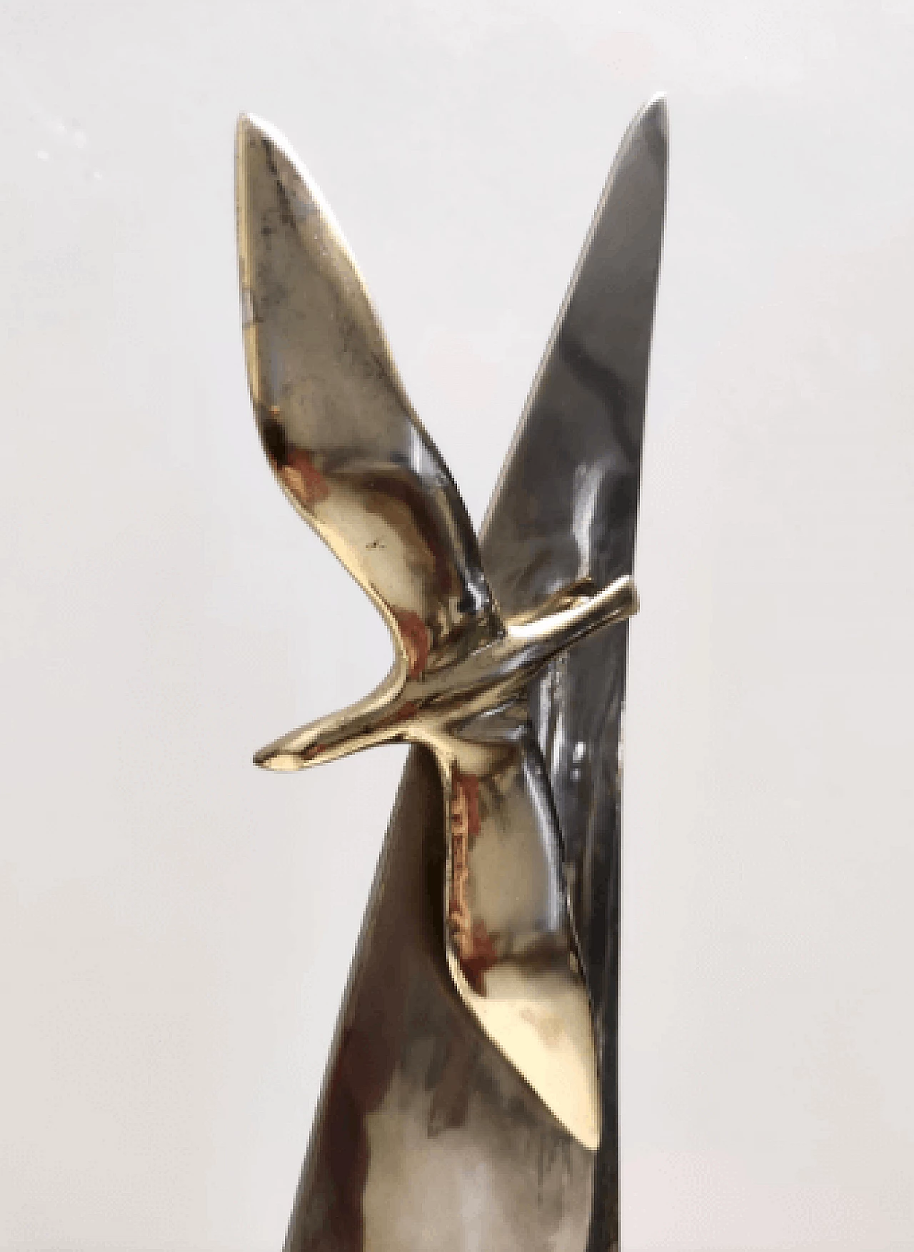 Nickel-plated brass sailboat and seagulls sculpture, 1940s 8