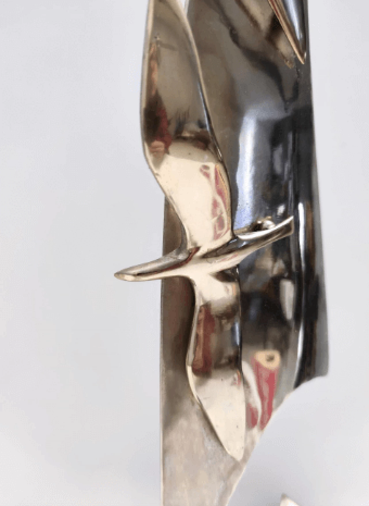 Nickel-plated brass sailboat and seagulls sculpture, 1940s 9