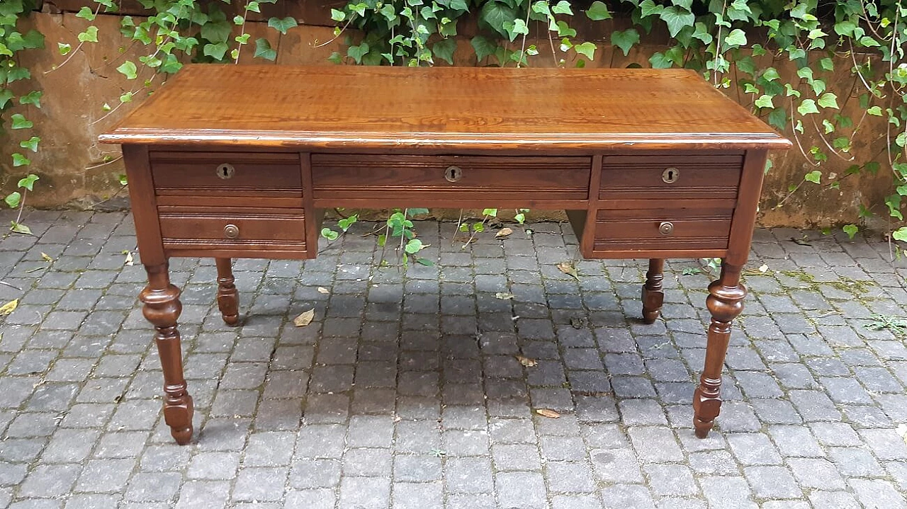 Viennese oak writing desk, second half of the 19th century 8