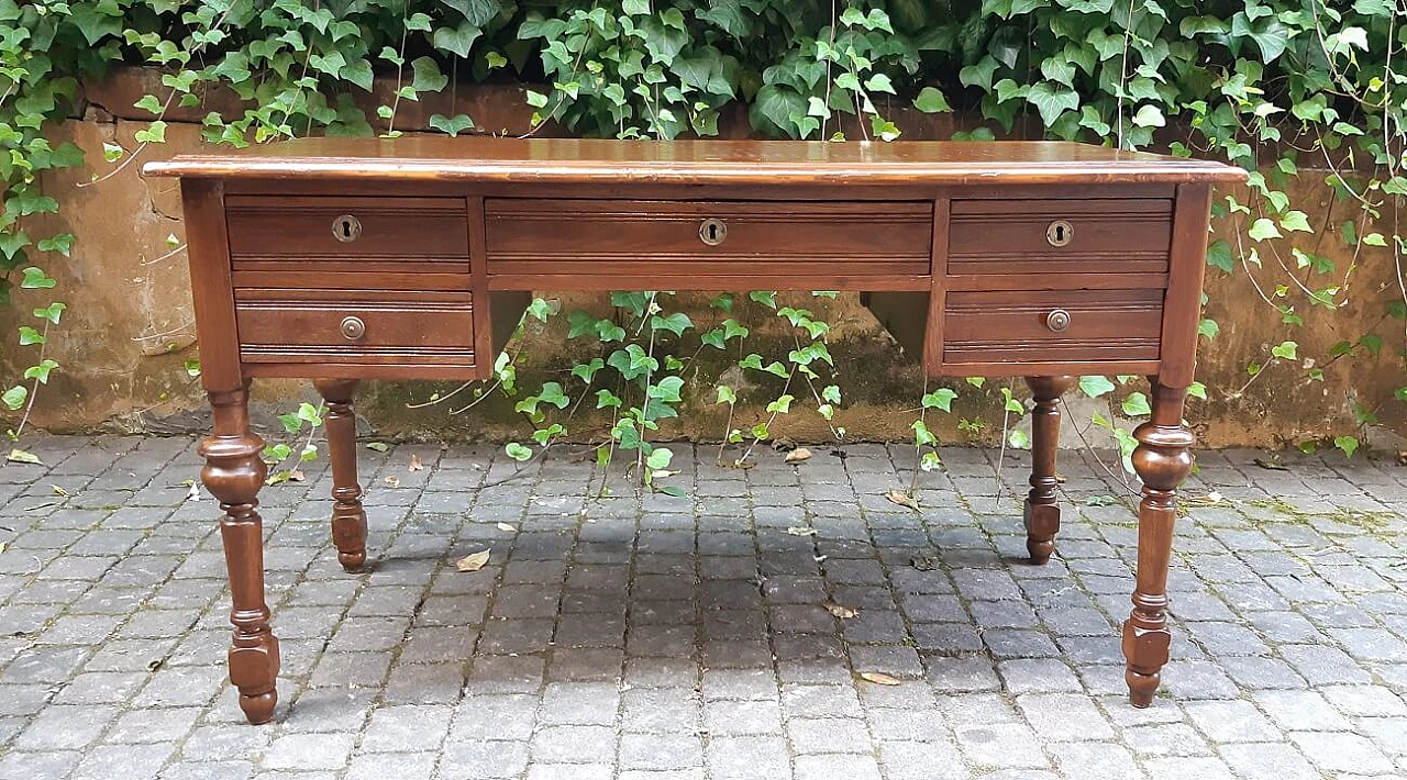 Viennese oak writing desk, second half of the 19th century 9