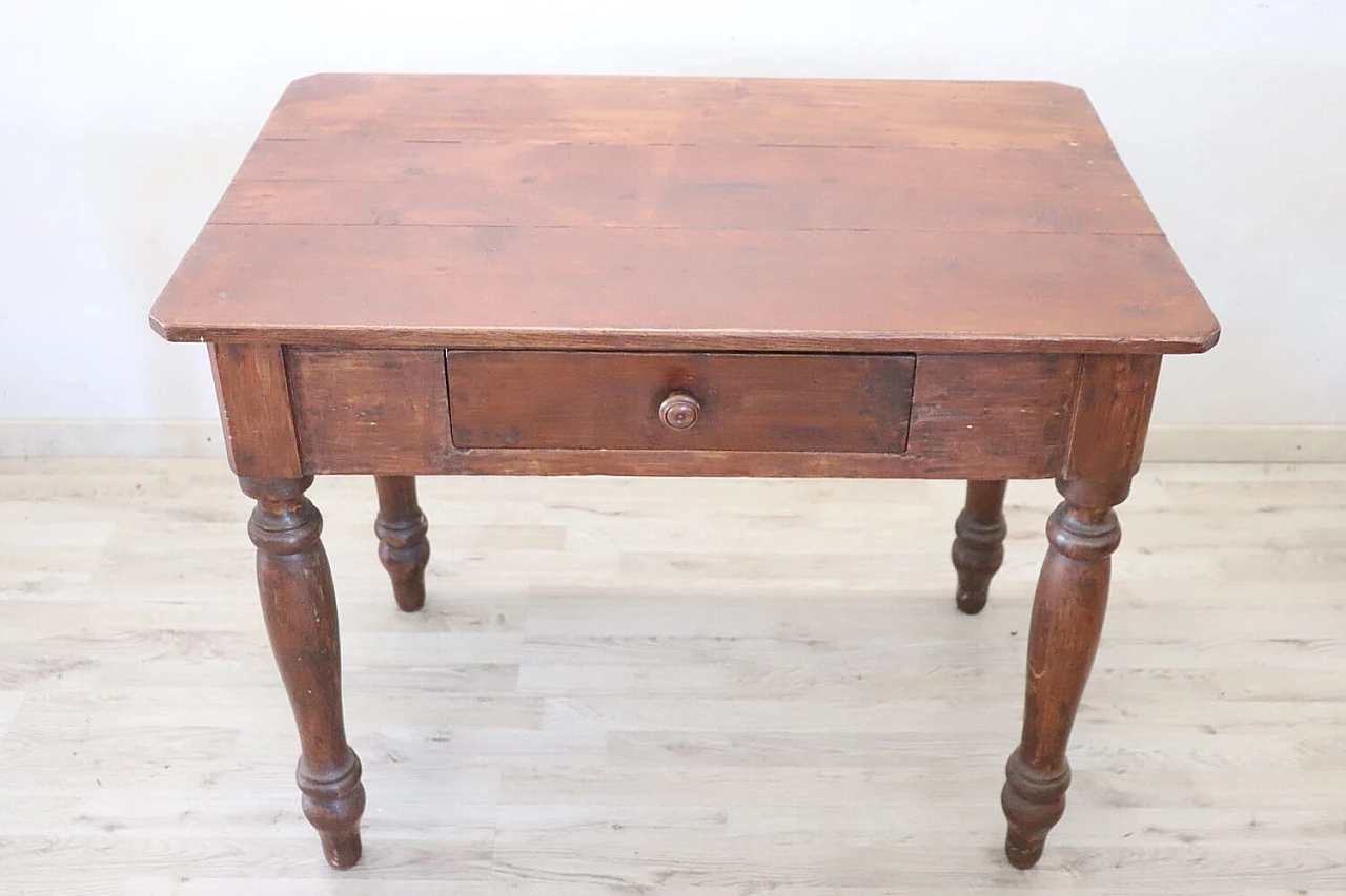 Solid poplar wood writing desk, 19th century 2