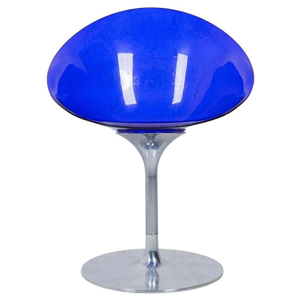 Sedia girevole blu Eros di Philippe Starck per Kartell, anni '90 1