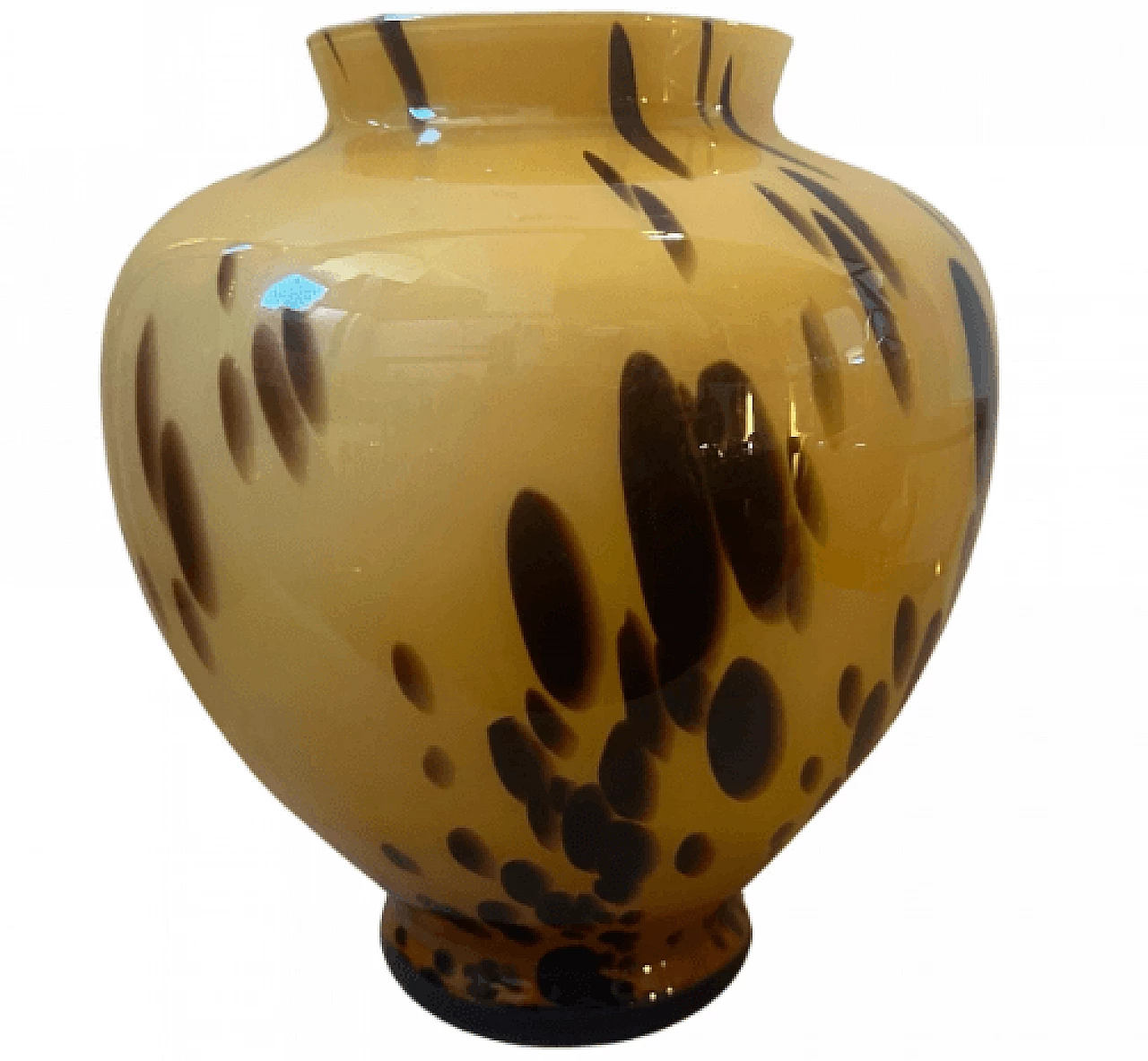 Tortoiseshell-effect Murano glass vase, 1970s 2