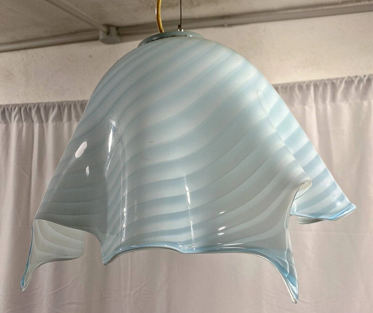 Lampadario a fazzoletto in vetro di Venini, fine '900 1