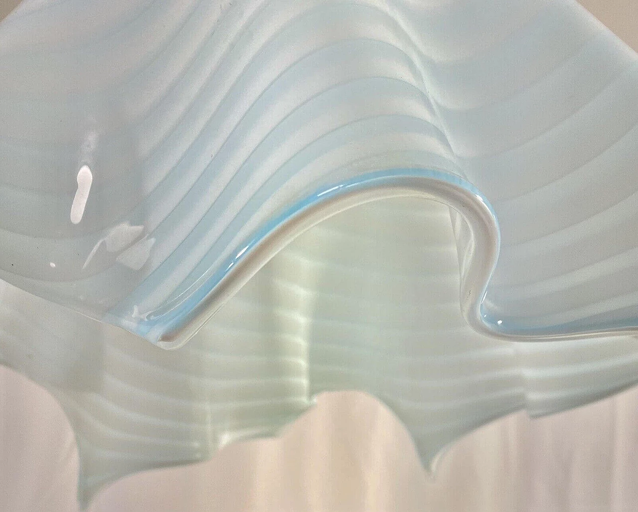 Lampadario a fazzoletto in vetro di Venini, fine '900 6