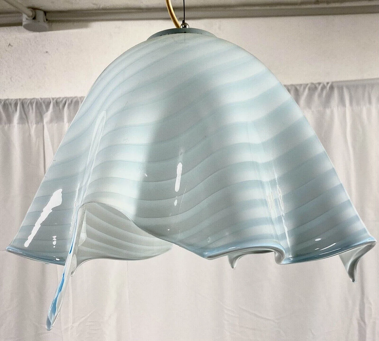 Lampadario a fazzoletto in vetro di Venini, fine '900 7