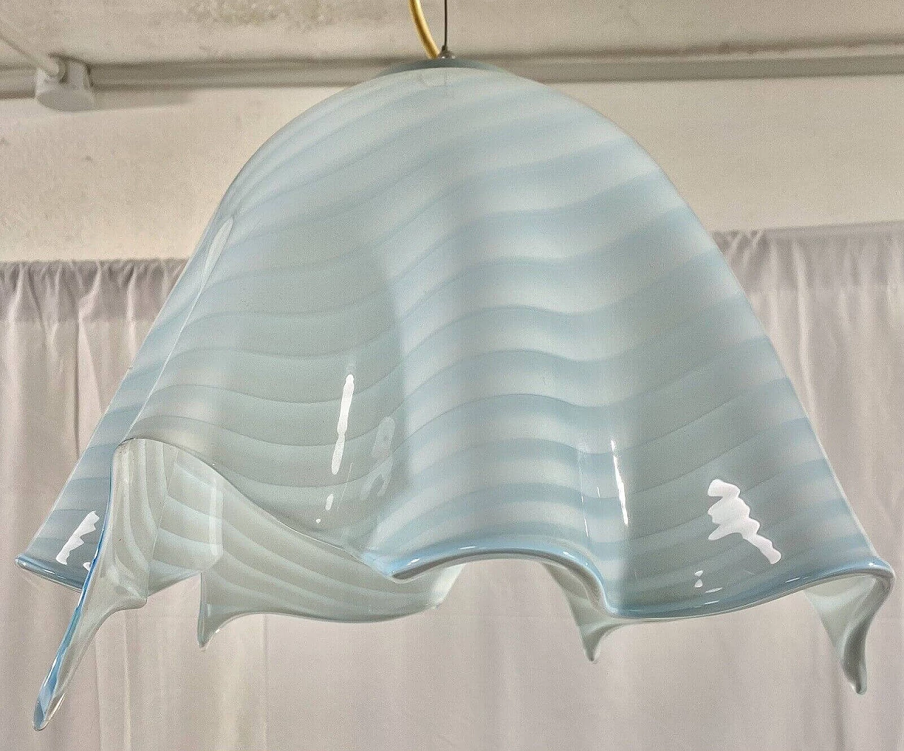 Lampadario a fazzoletto in vetro di Venini, fine '900 8