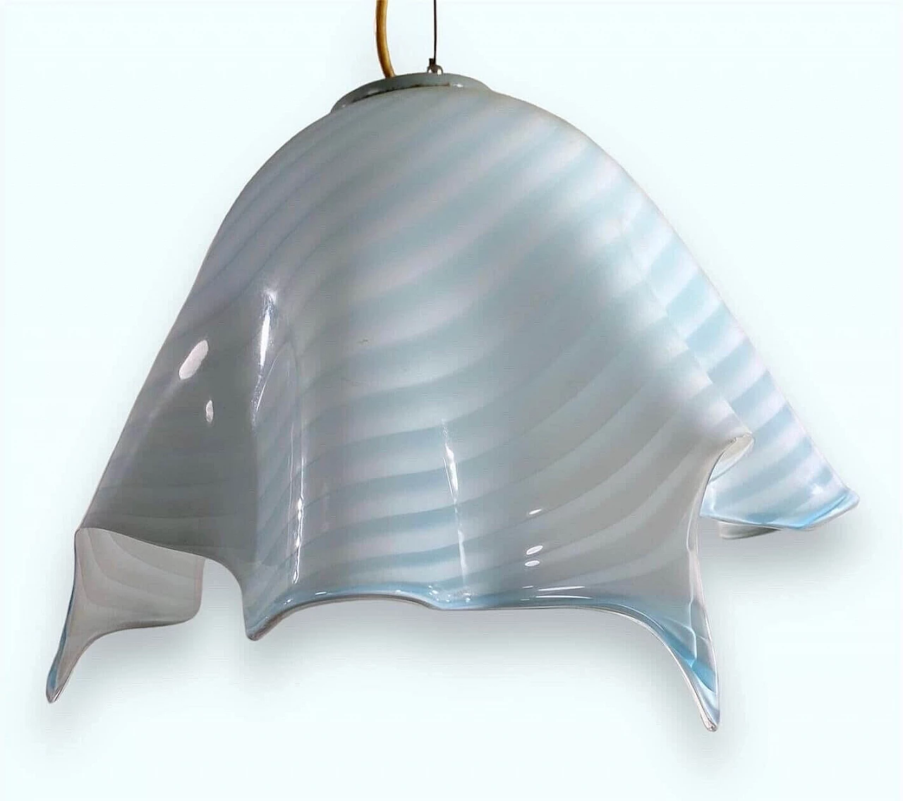 Lampadario a fazzoletto in vetro di Venini, fine '900 9