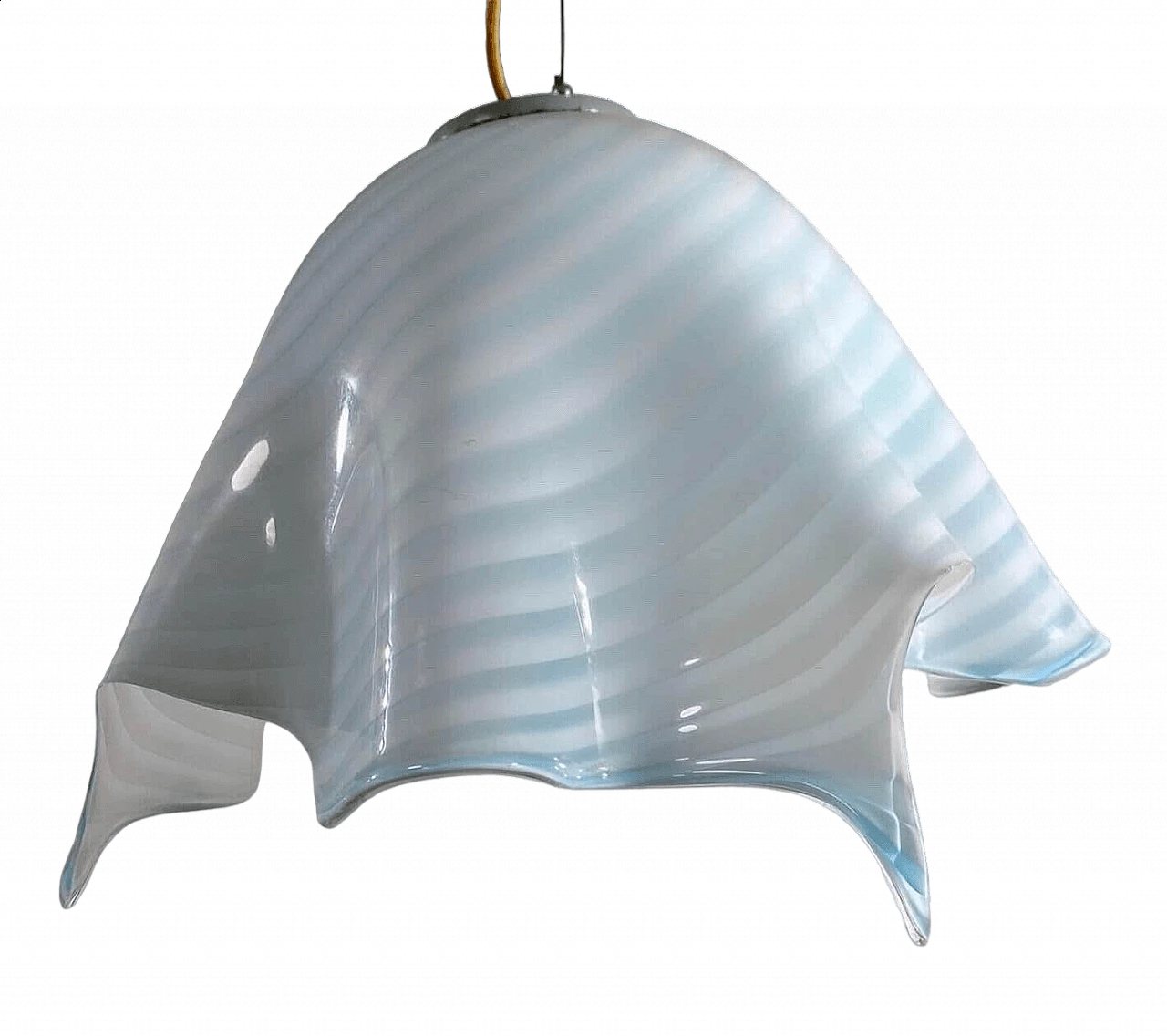 Lampadario a fazzoletto in vetro di Venini, fine '900 10