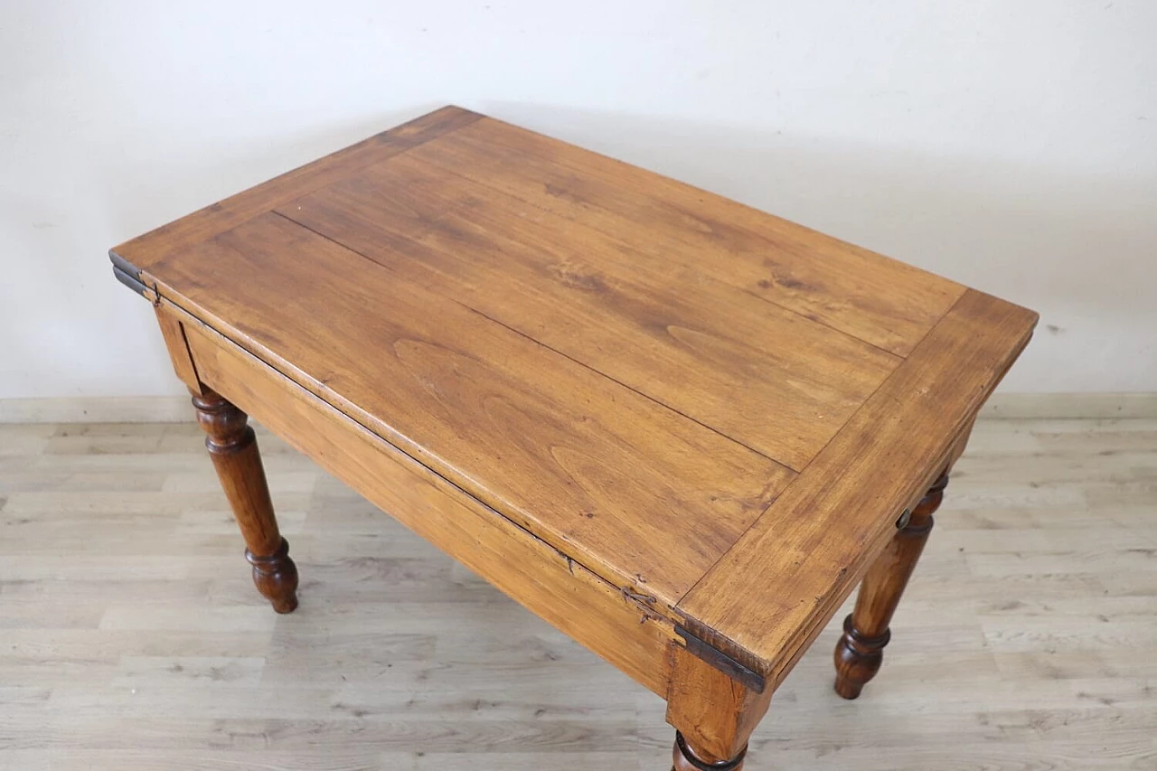Solid poplar folding kitchen table, mid-19th century 2
