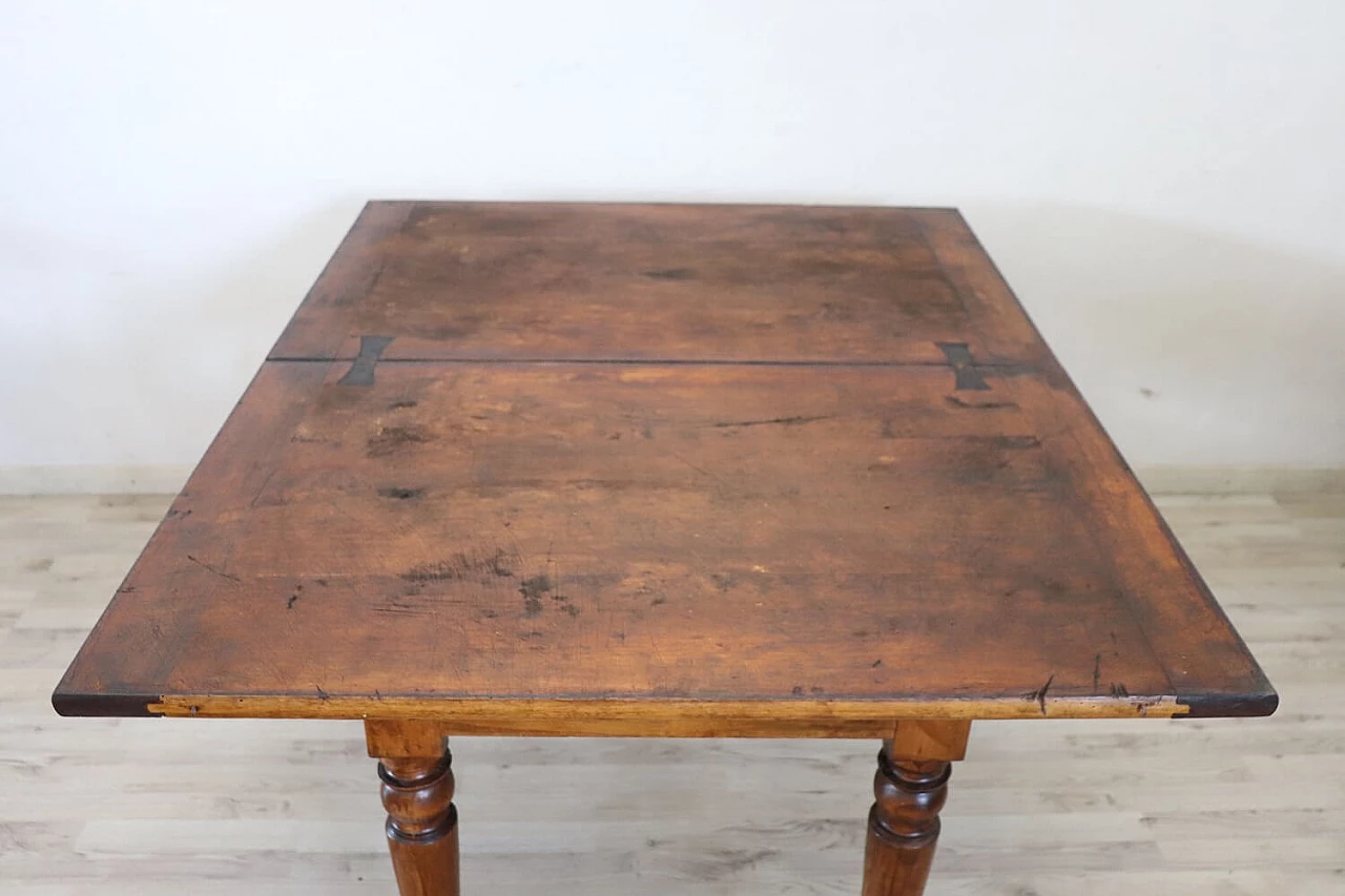 Solid poplar folding kitchen table, mid-19th century 9