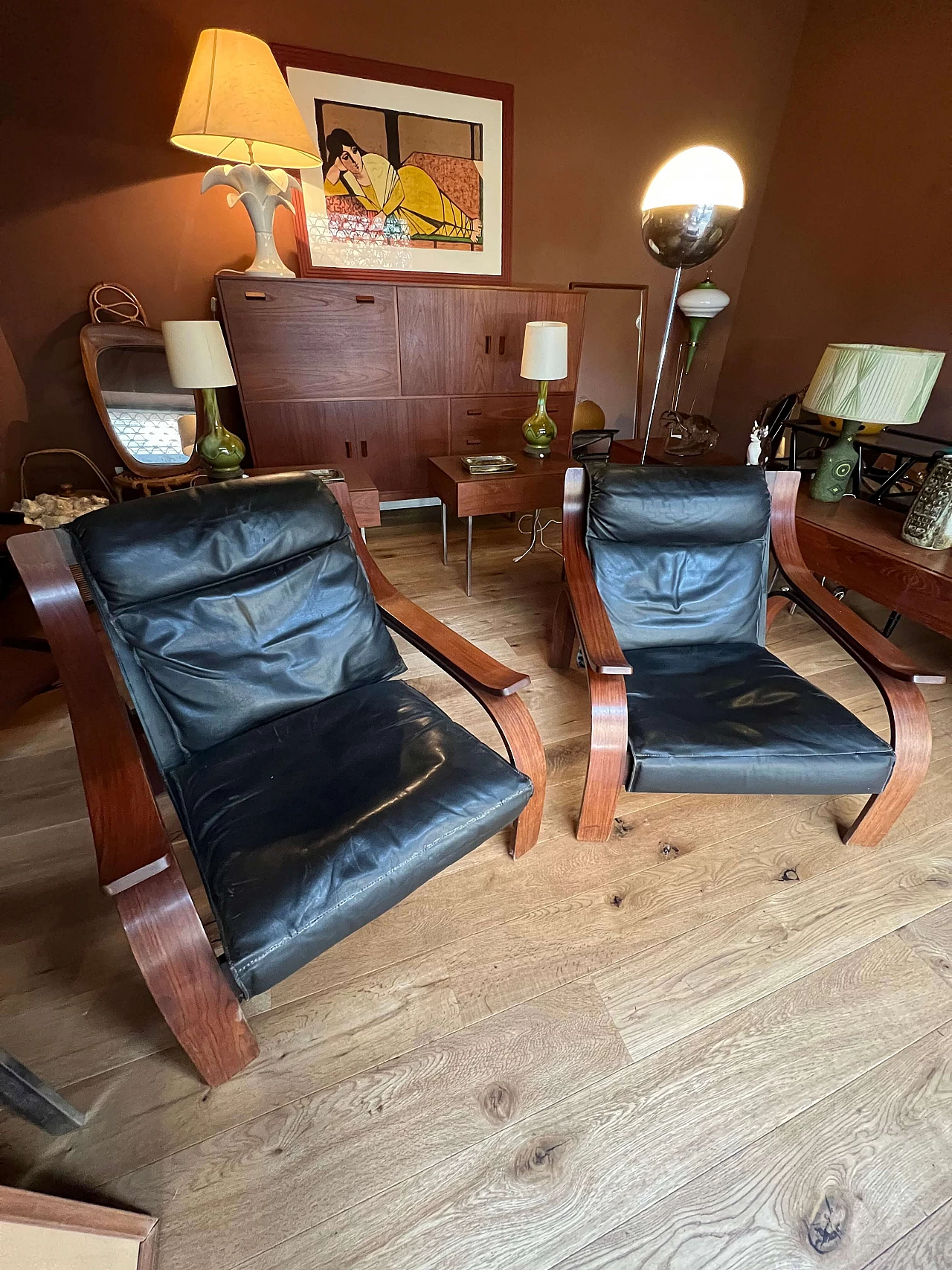 Pair of Woodline armchairs by Marco Zanuso for Arflex, 1960s 3