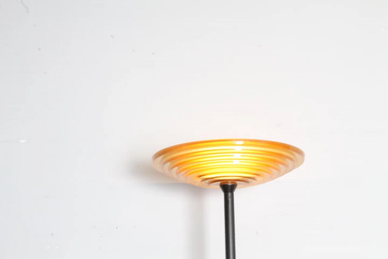 Metal and orange glass floor lamp by Fontana Arte, 1970s 6