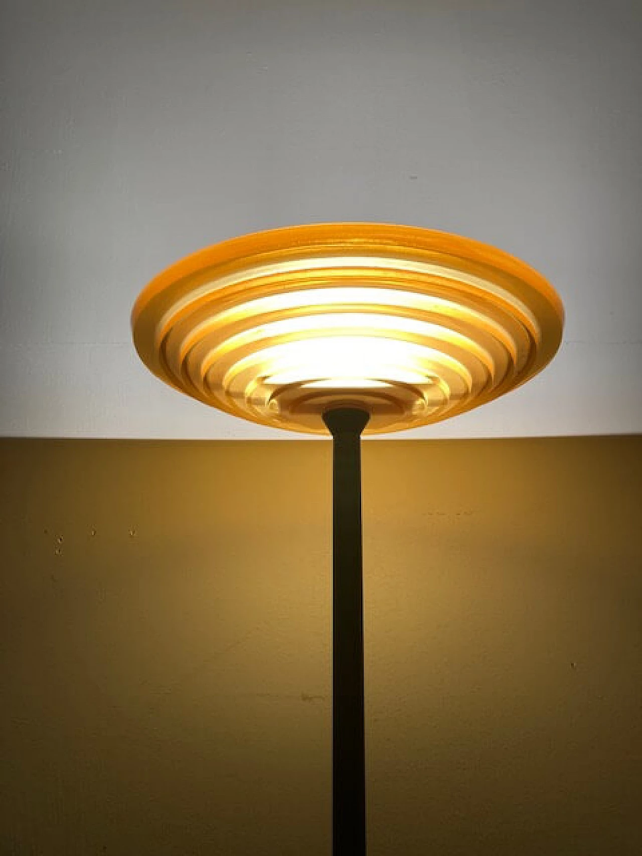 Metal and orange glass floor lamp by Fontana Arte, 1970s 9