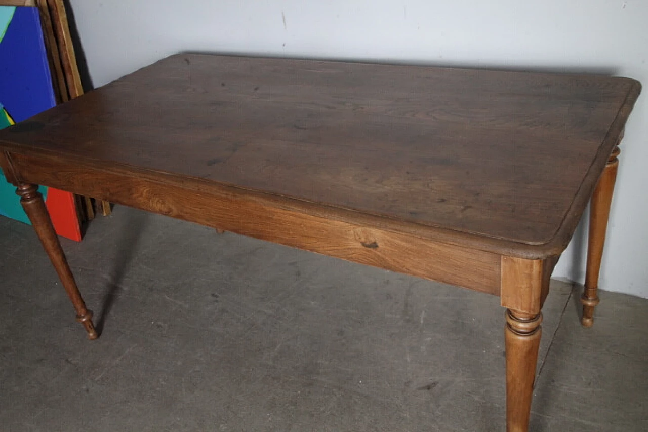Tavolo Luigi Filippo in rovere massello con cassetto, '800 7