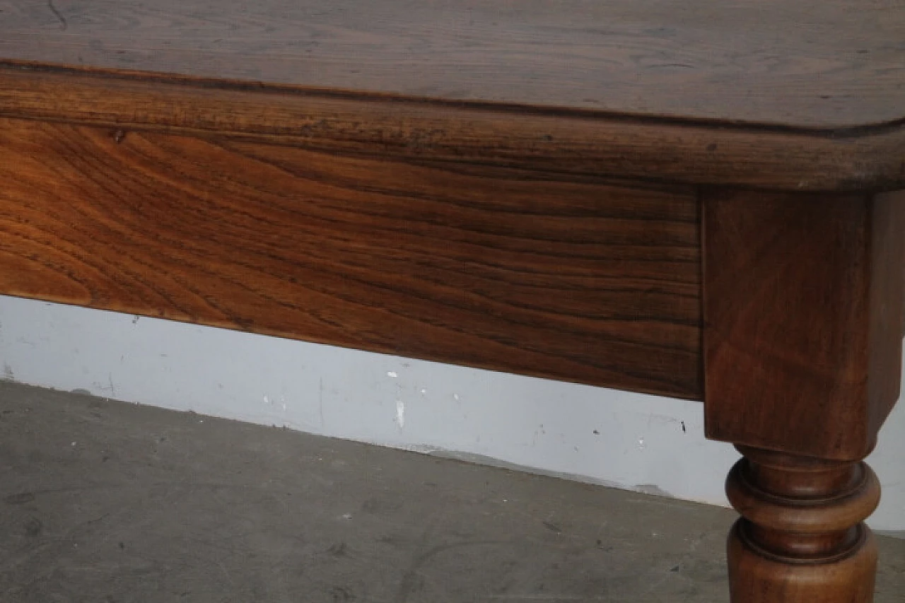 Tavolo Luigi Filippo in rovere massello con cassetto, '800 8