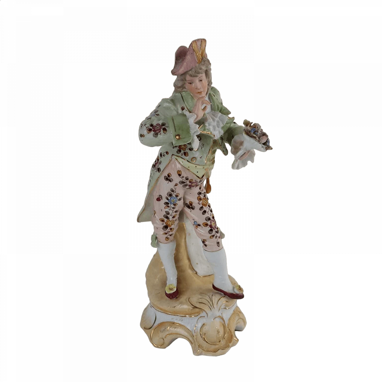 Biscuit porcelain gallant cicisbeo sculpture, late 19th century 9