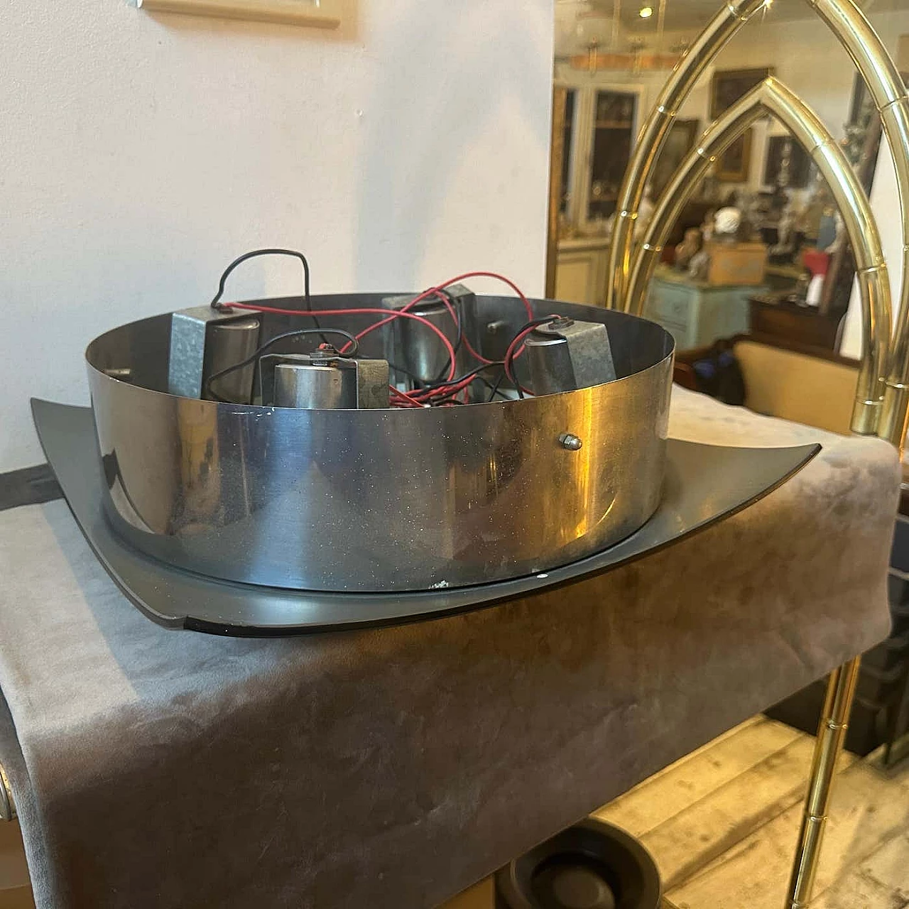 Square ceiling lamp in smoked mirrored glass by Veca, 1970s 9