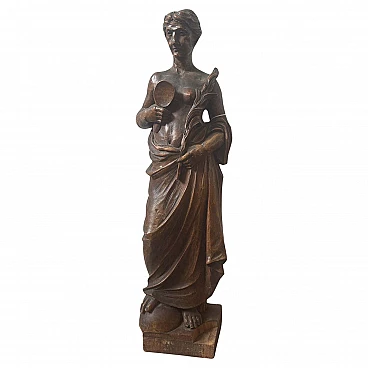Neoclassical-style carved walnut sculpture, 1850s