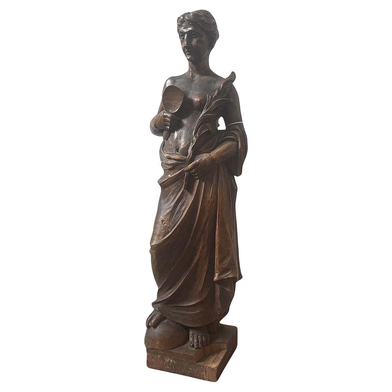 Neoclassical-style carved walnut sculpture, 1850s 3