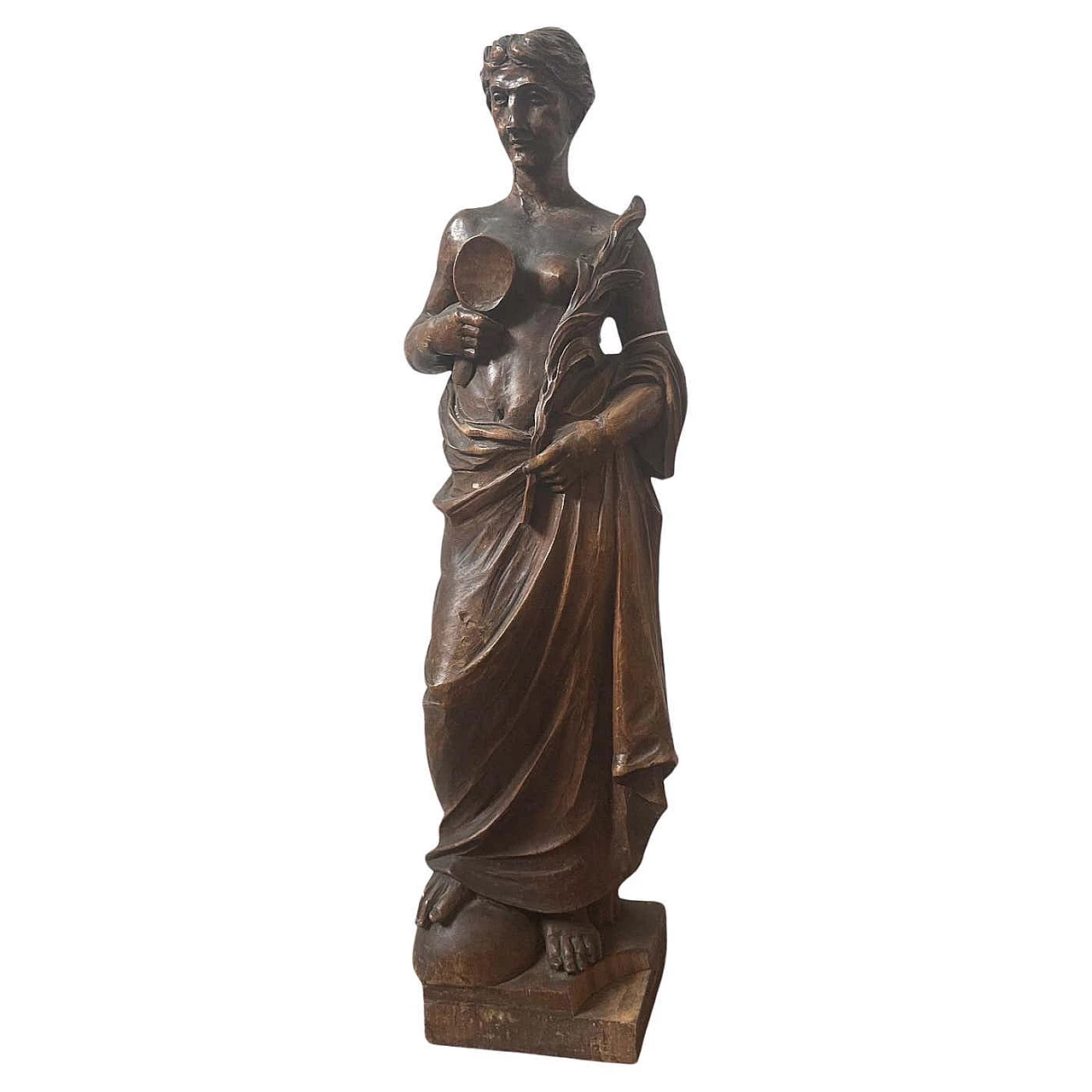Neoclassical-style carved walnut sculpture, 1850s 4