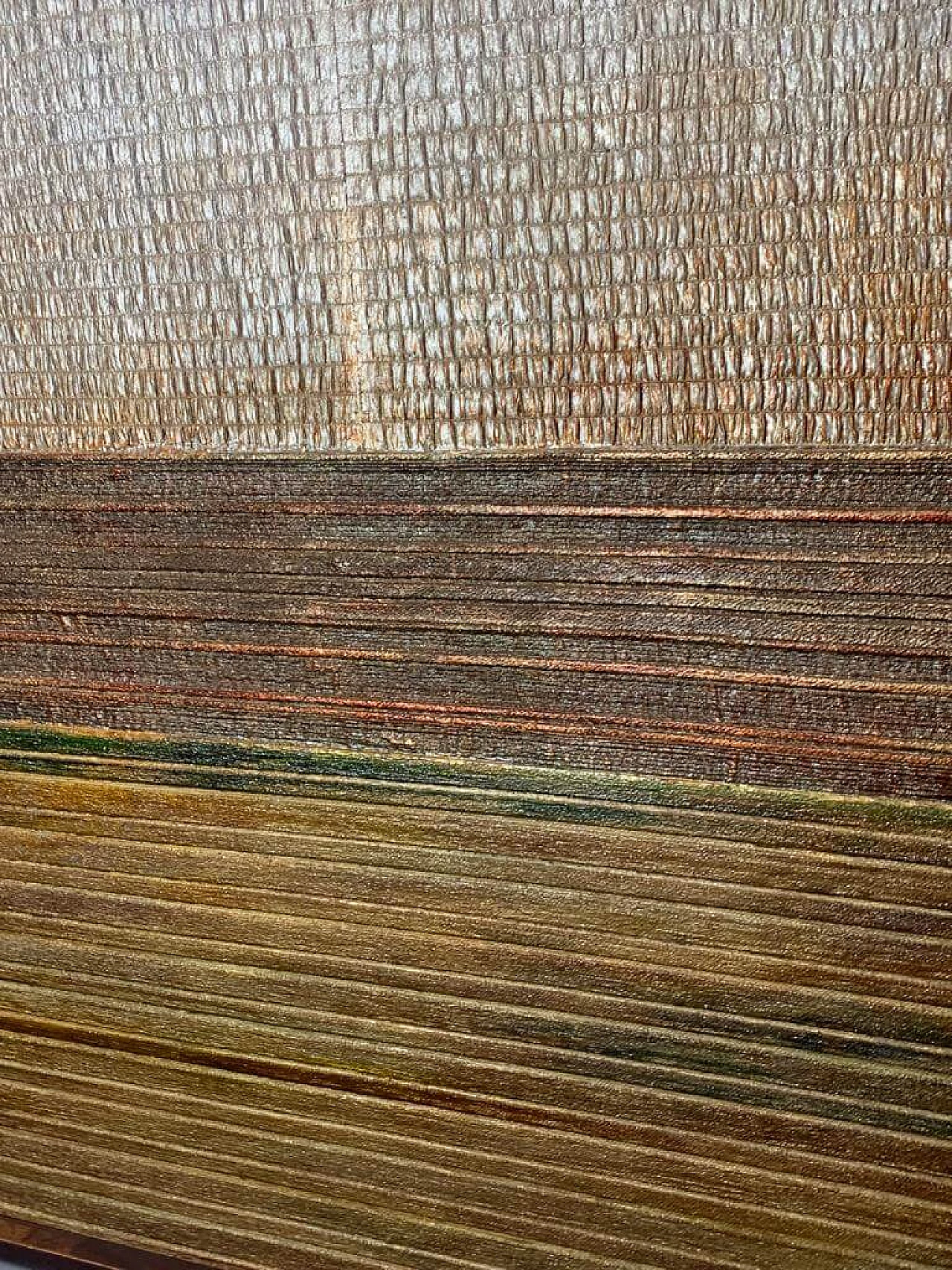 Tessitura a rilievo in resina su pannello, anni '70 5