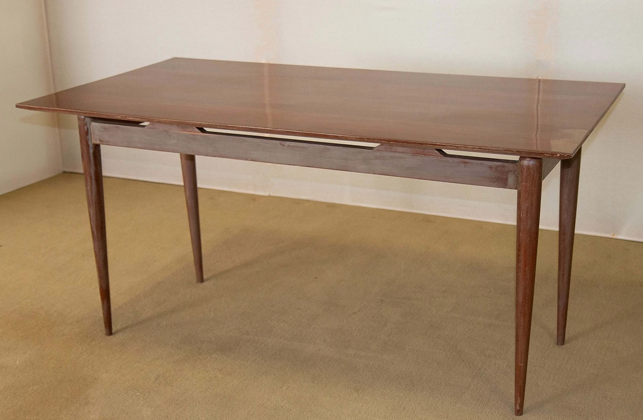 Rectangular table with mahogany veneer top, 1950s 1