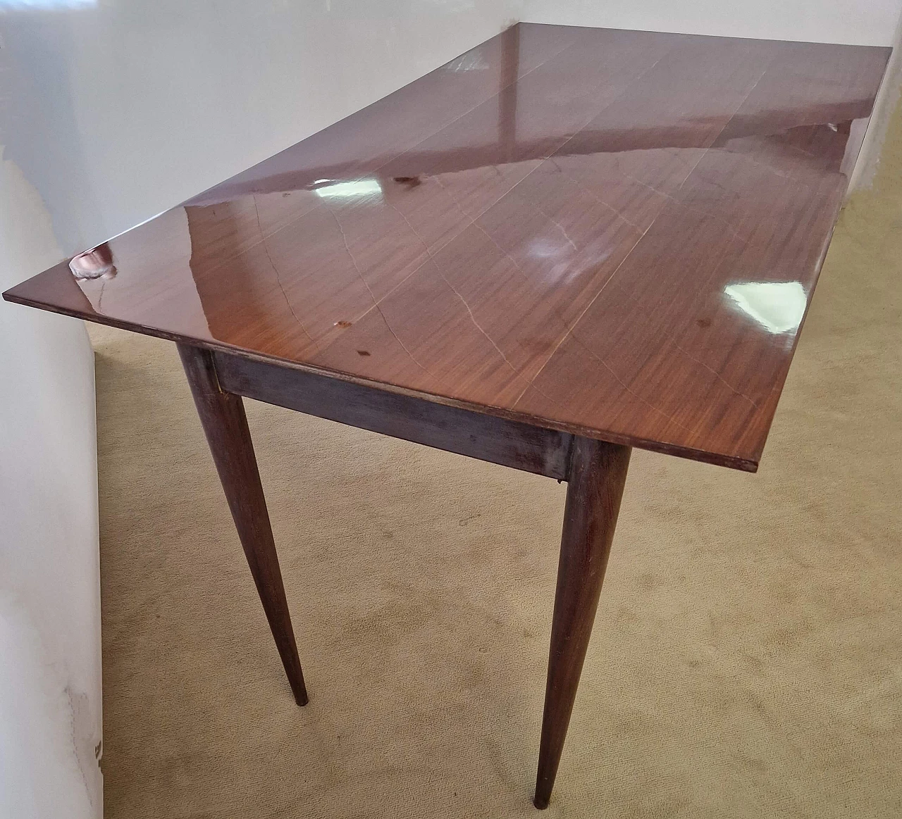 Rectangular table with mahogany veneer top, 1950s 4