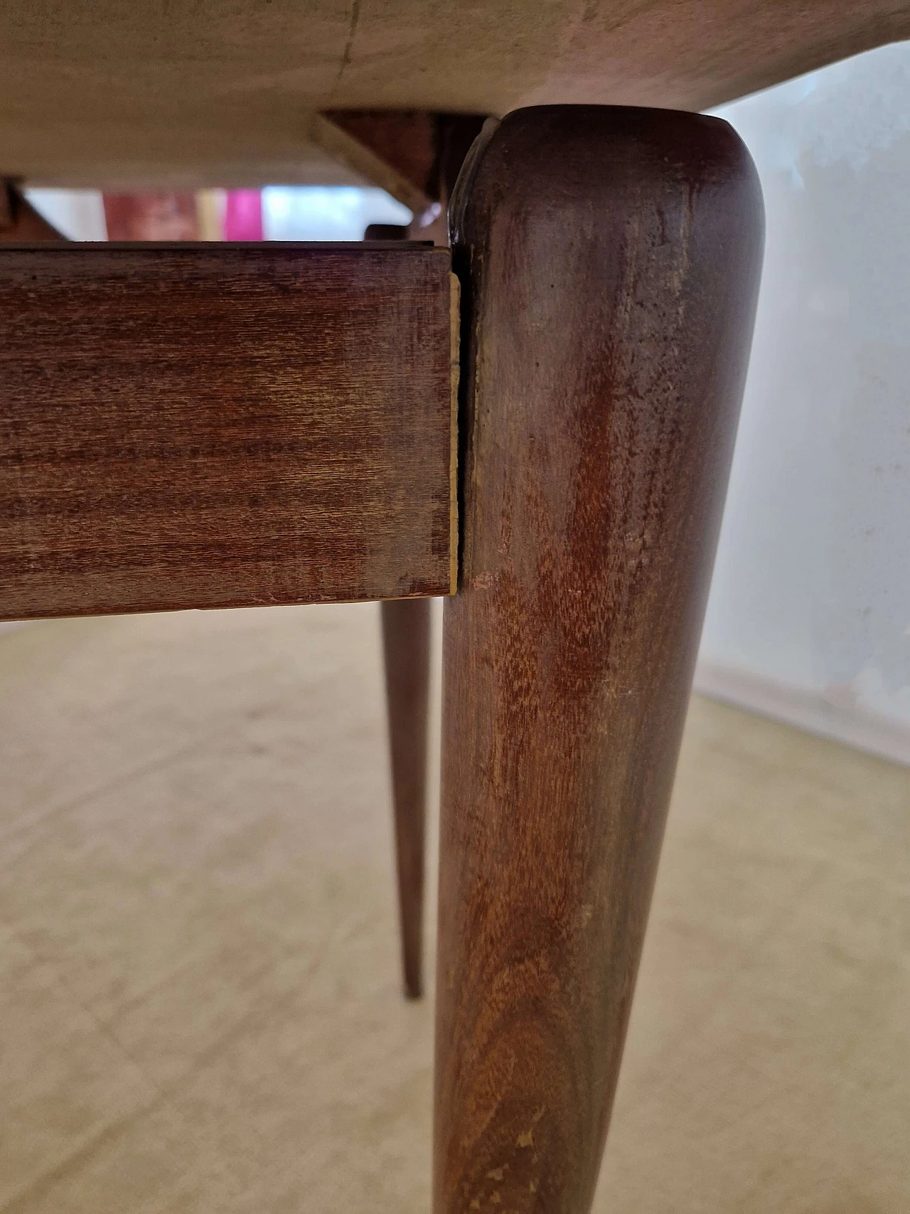 Rectangular table with mahogany veneer top, 1950s 8