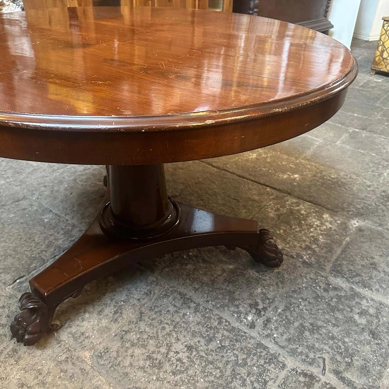 Empire veneered mahogany folding round table, 1840 13