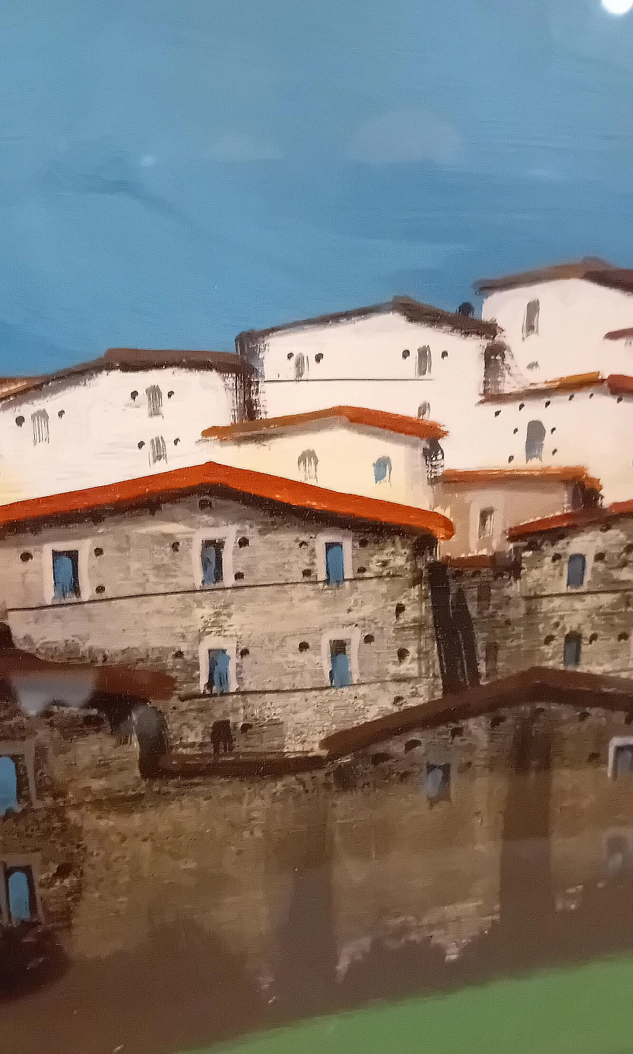 Enotrio Pugliese, Paesaggio calabrese, tempera su compensato, anni '60 11