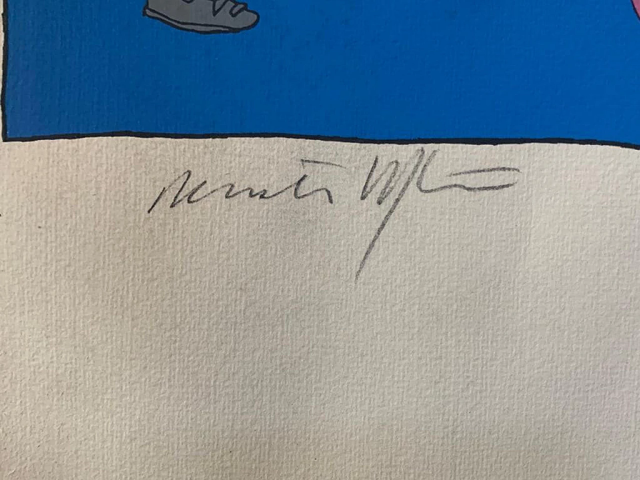 Renato Volpini, Characters and useless machines, lithograph, 1960s 7