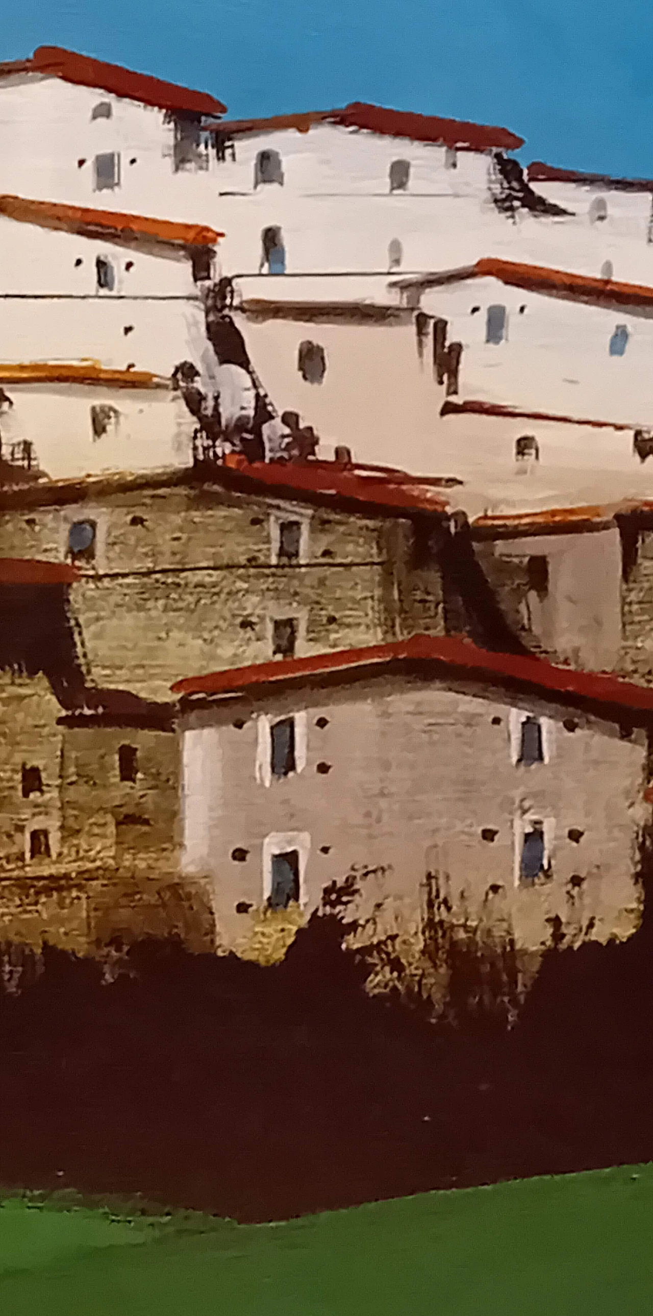 Enotrio Pugliese, Paesaggio calabrese, tempera su compensato, anni '60 20