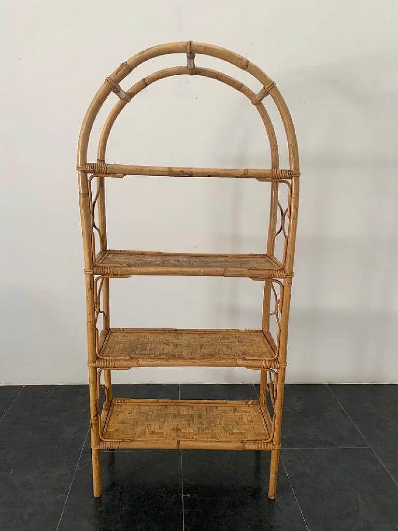 3 Bookcases in bamboo and wicker, 1960s 3