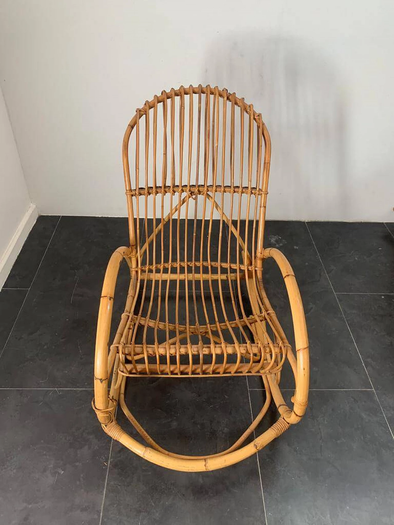 Pair of bamboo rocking chairs, 1960s 7