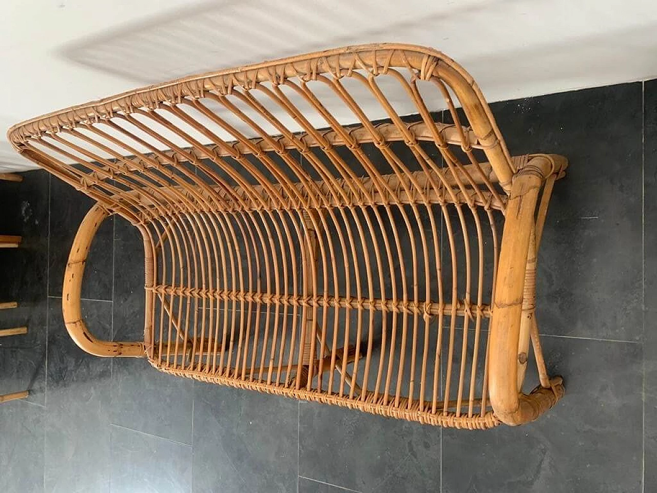 Divanetto a due sedute in bambù, anni '70 3