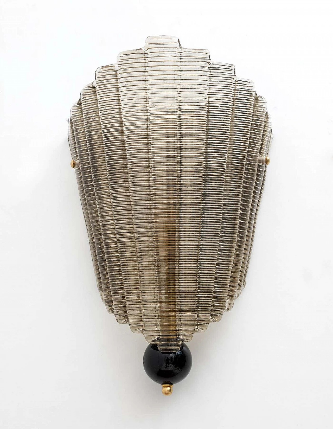 Coppia di lampade da parete in vetro di Murano scanalato, anni '80 8