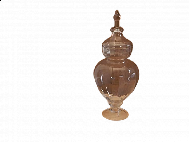 Glass vase with lid, 1980s