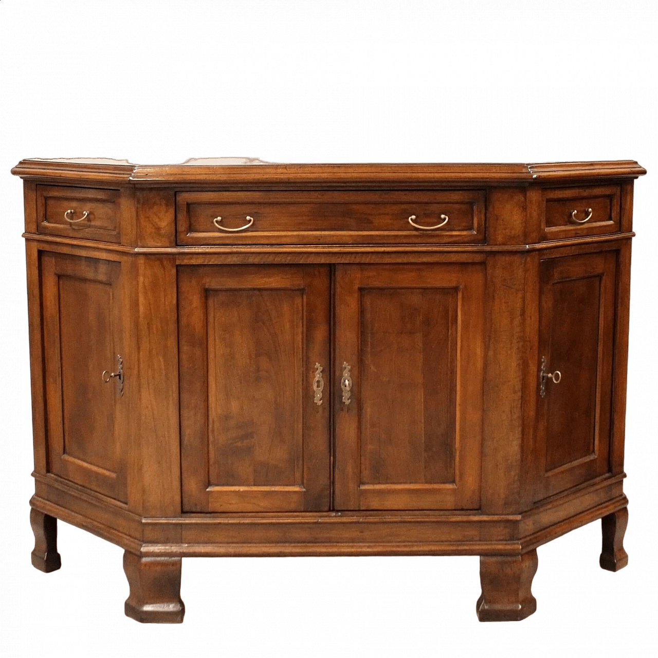Solid cherry wood notched sideboard with four doors, 18th century 11