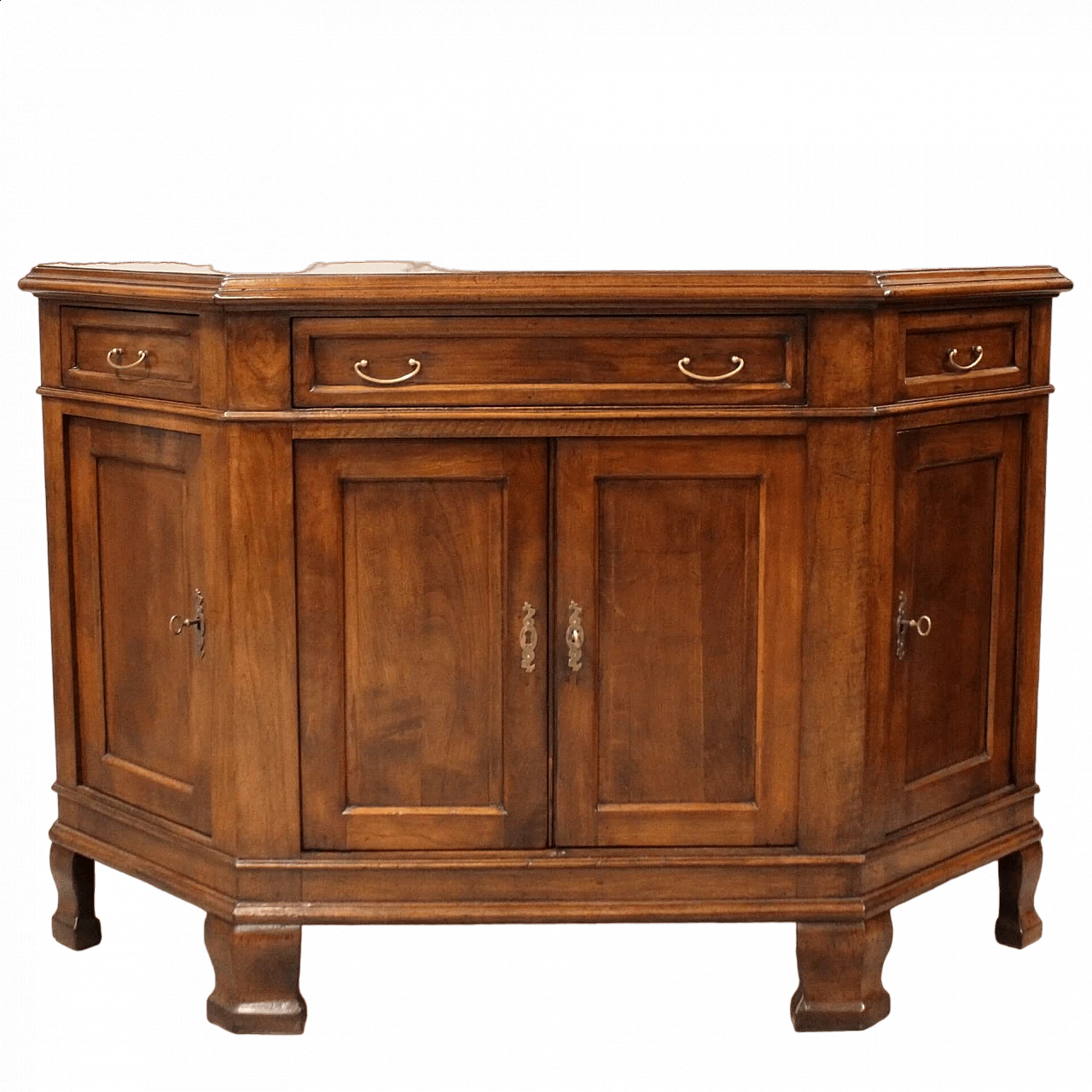 Credenza scantonata in ciliegio massello a quattro ante, fine '700 11