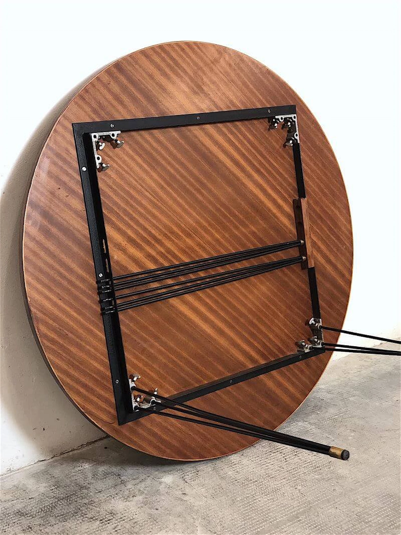 Odorisio table with teak veneer wood top and metal frame, 1960s 13