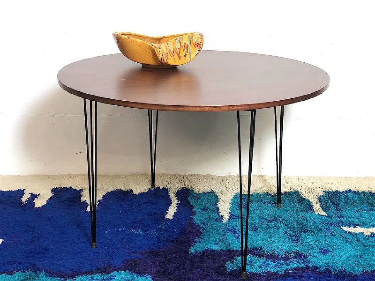 Odorisio table with teak veneer wood top and metal frame, 1960s 15
