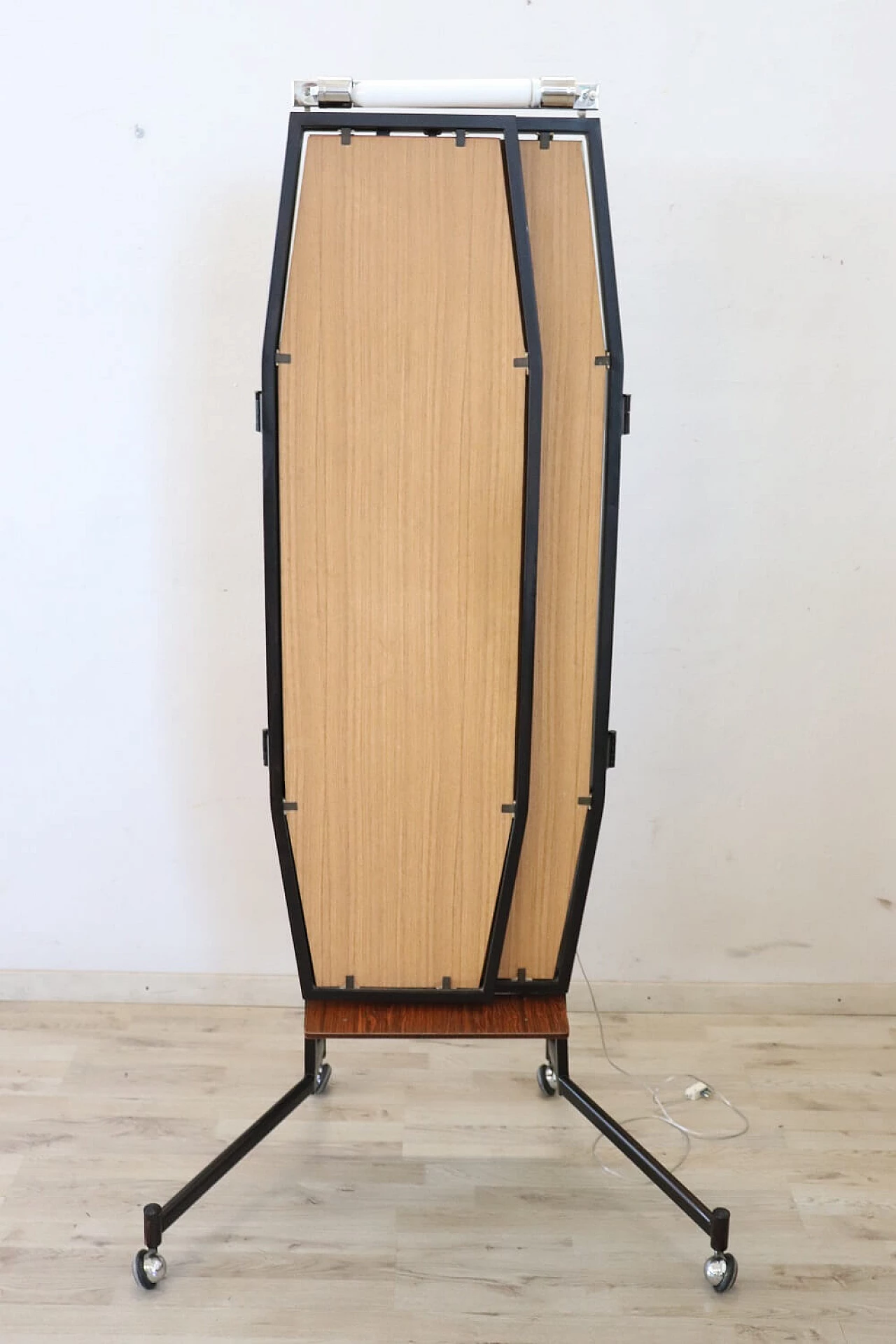 Three-panel dressmaker's mirror with light, 1950s 6