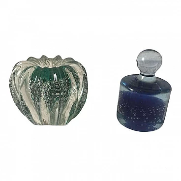 Pair of Submerged glass paperweights, 1960s