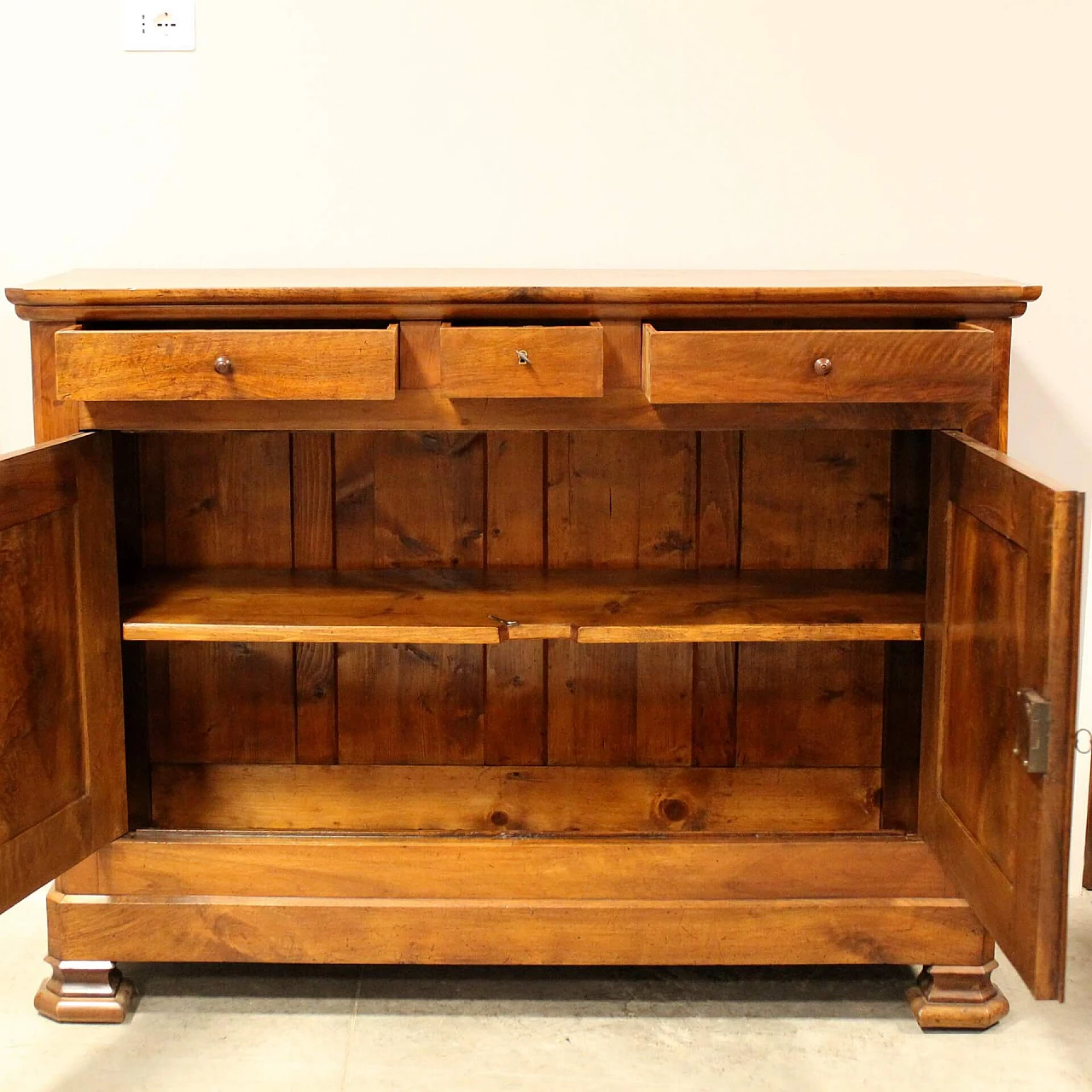 Solid walnut Louis Philippe sideboard, 19th century 1