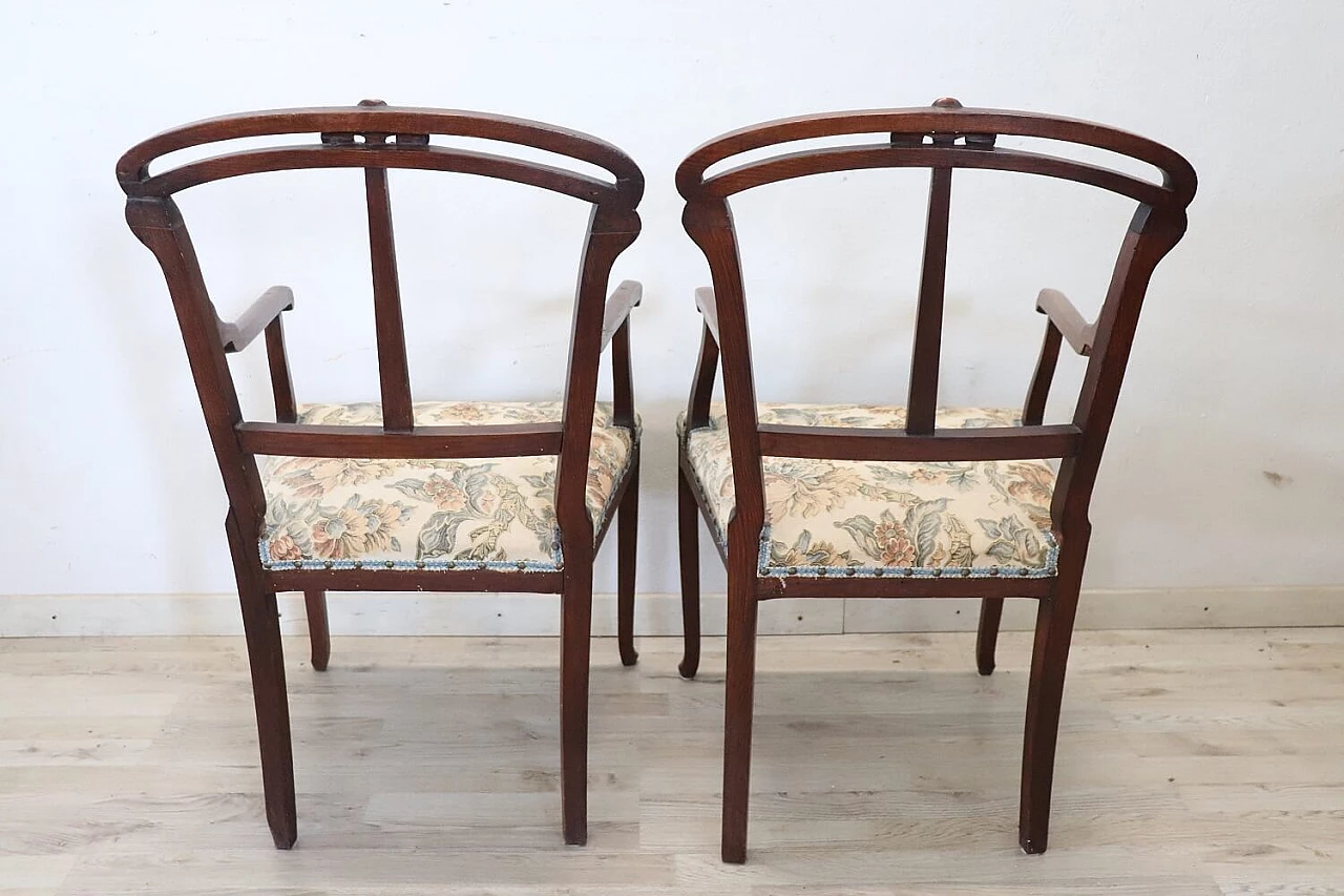 Art Nouveau sofa, pair of armchairs and pair of chairs, early 20th century 13