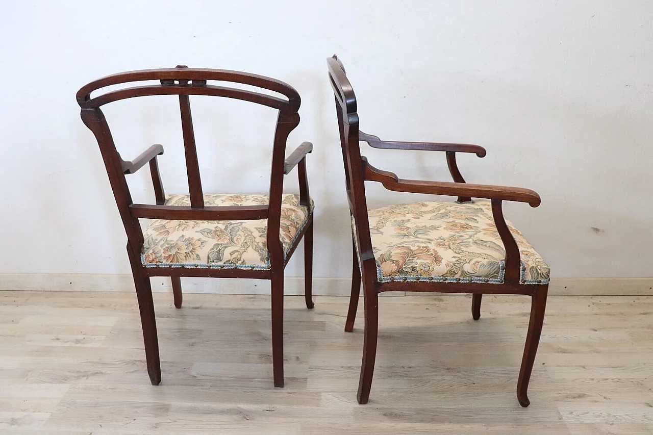 Art Nouveau sofa, pair of armchairs and pair of chairs, early 20th century 14