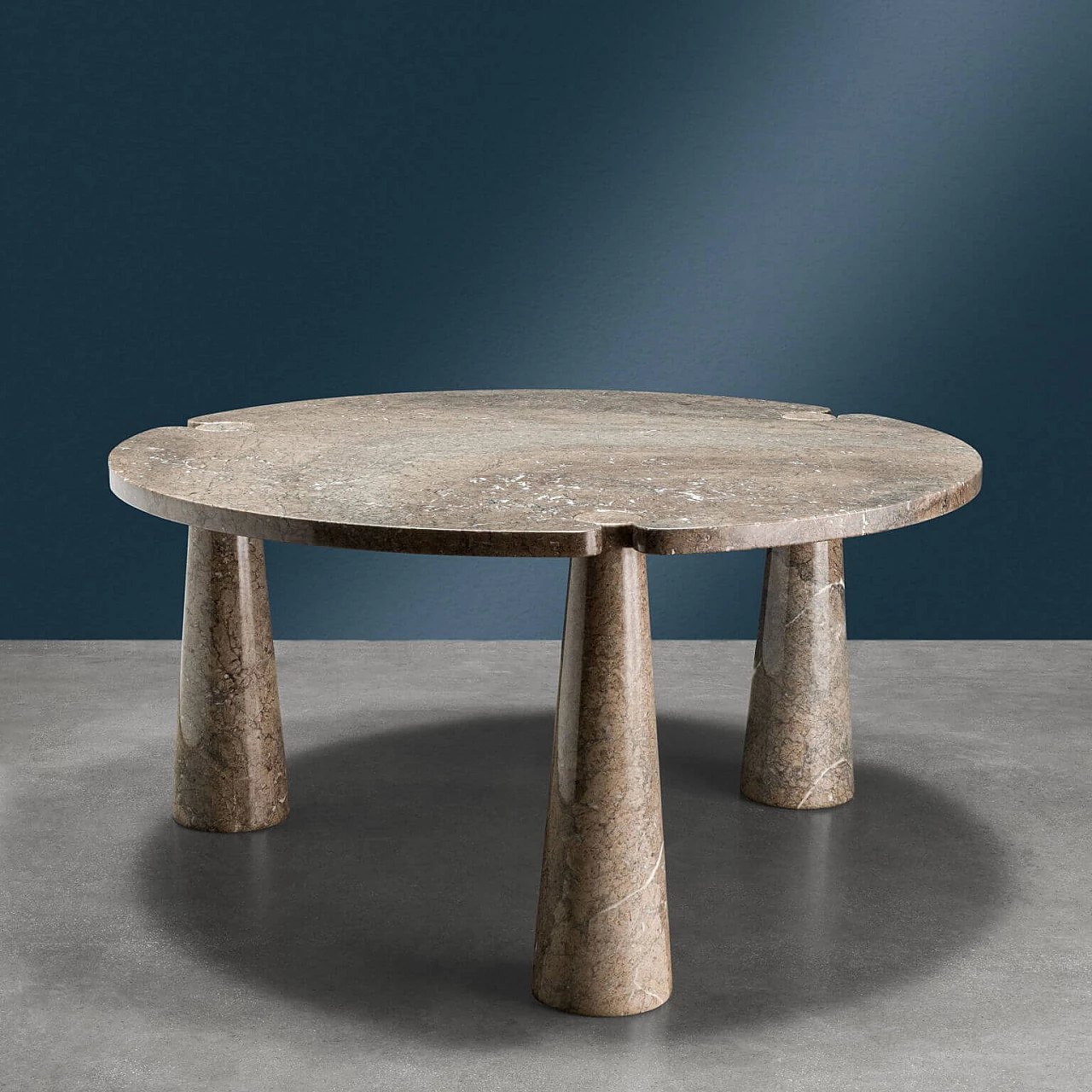 Eros table in grey Mondragone marble by Angelo Mangiarotti for Skipper, 1970s 1