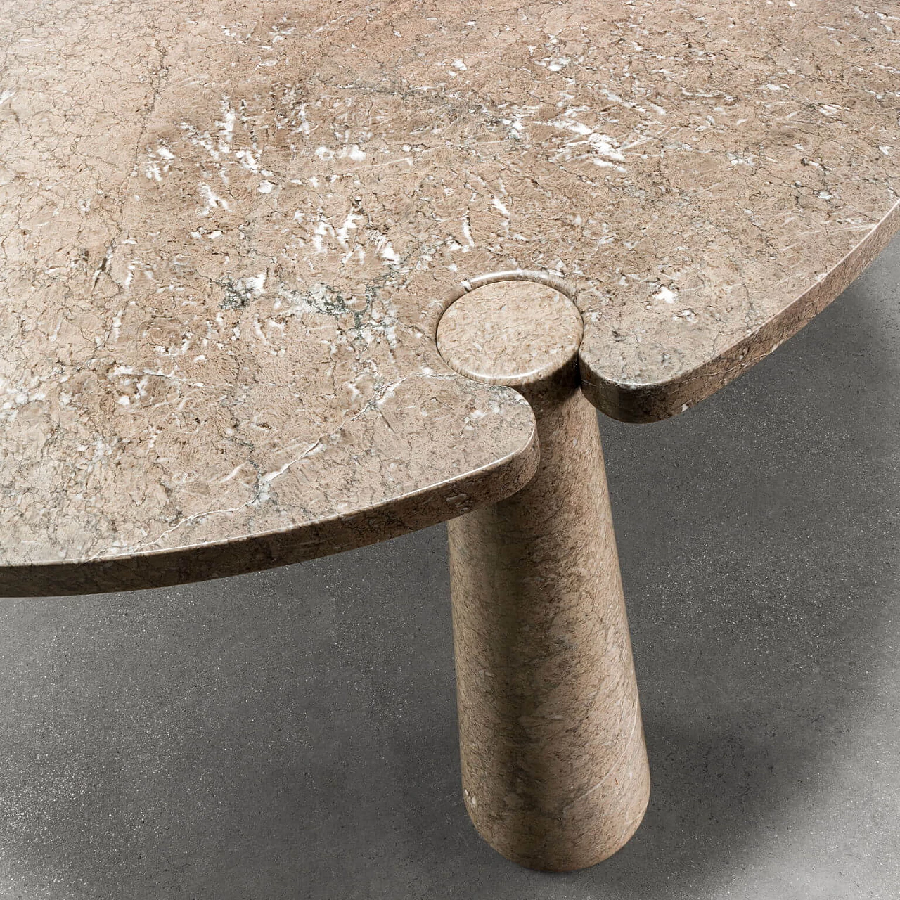 Eros table in grey Mondragone marble by Angelo Mangiarotti for Skipper, 1970s 3